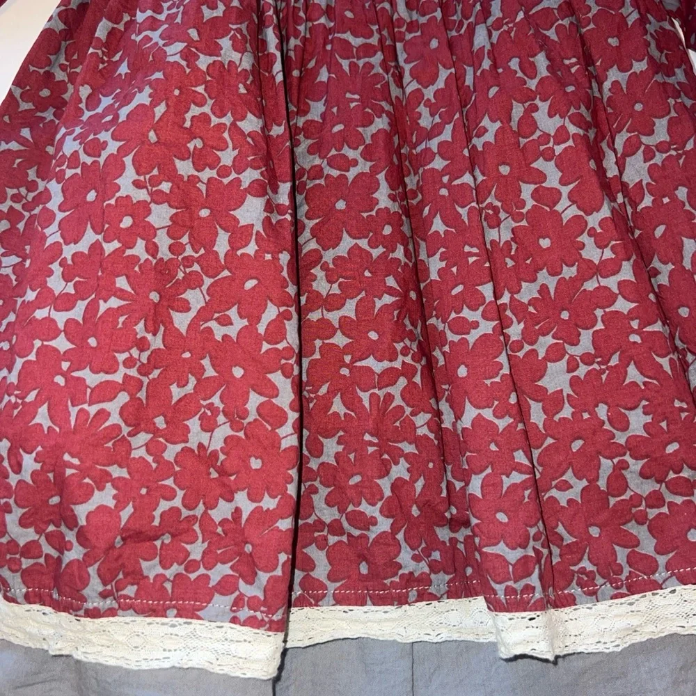 Isobella & Chloe girls size 4T burgundy shabby chic Autumn long sleeve Dress - Picture 6 of 10